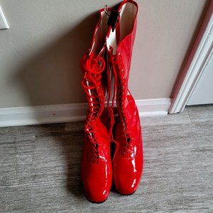 Womens PRO Wrestling Costume Boots WWF WWE Wrestler Red Size 9.5-10